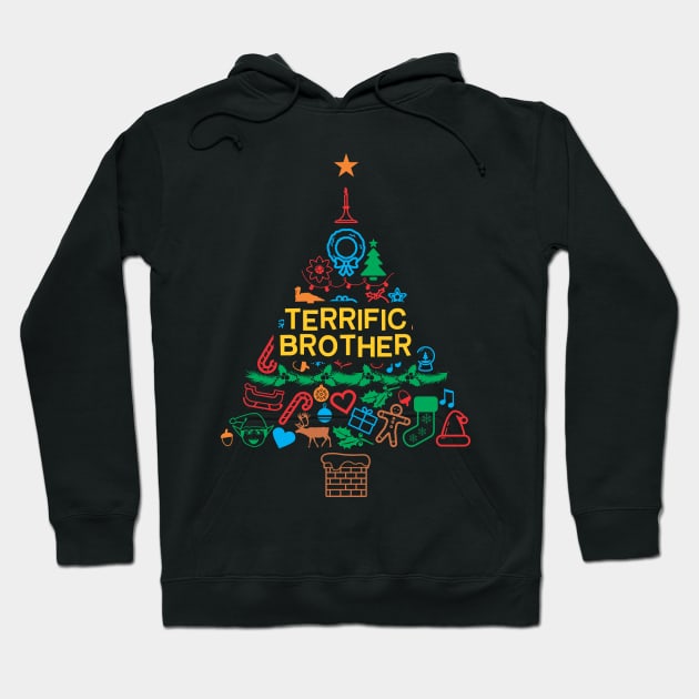 Terrific Brother - Xmas Tree 2 - Christmas Hoodie by Vector-Artist